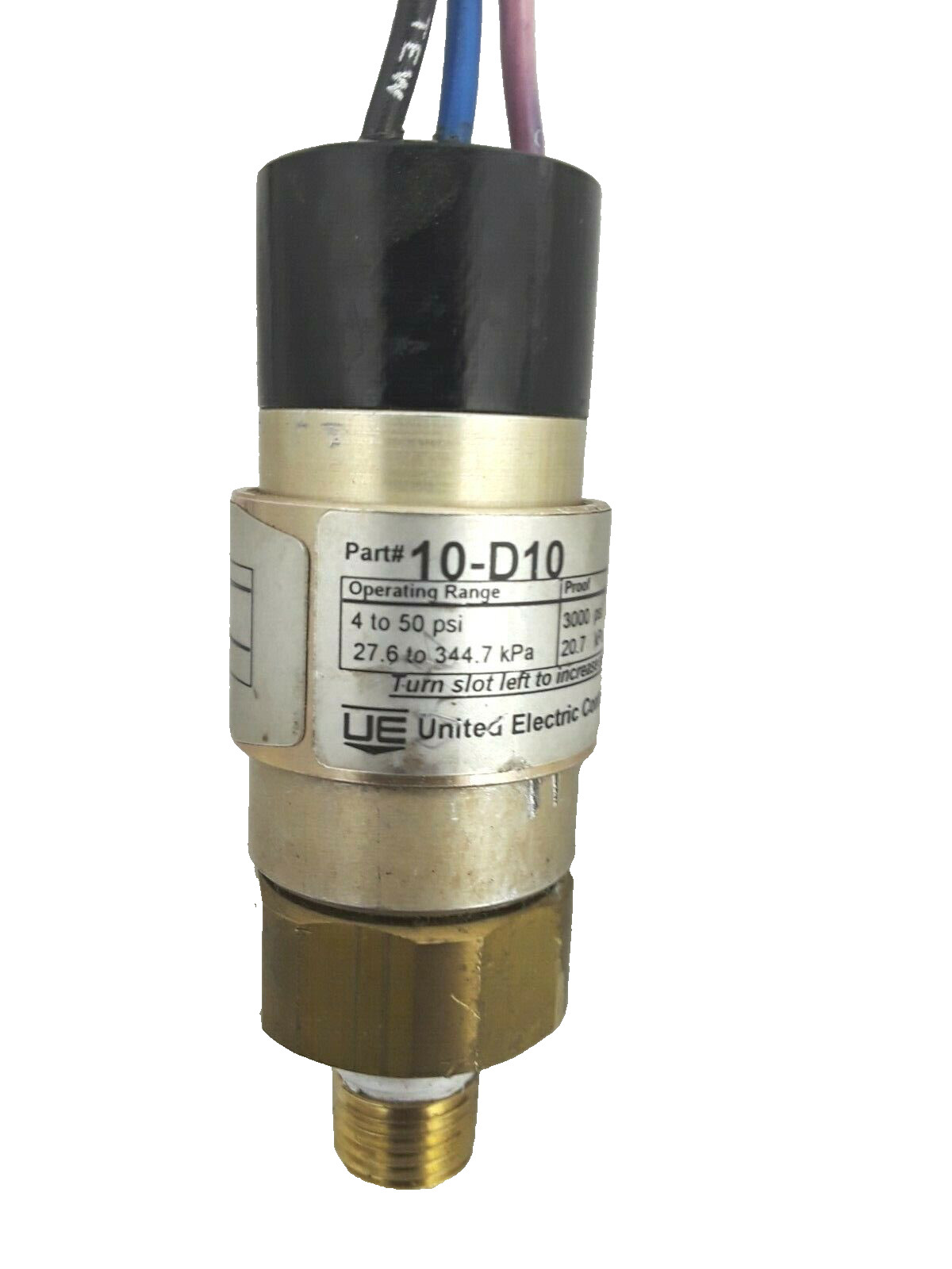 United Electric UE 10-D10 10 Mini Cylindrical Pressure Switch