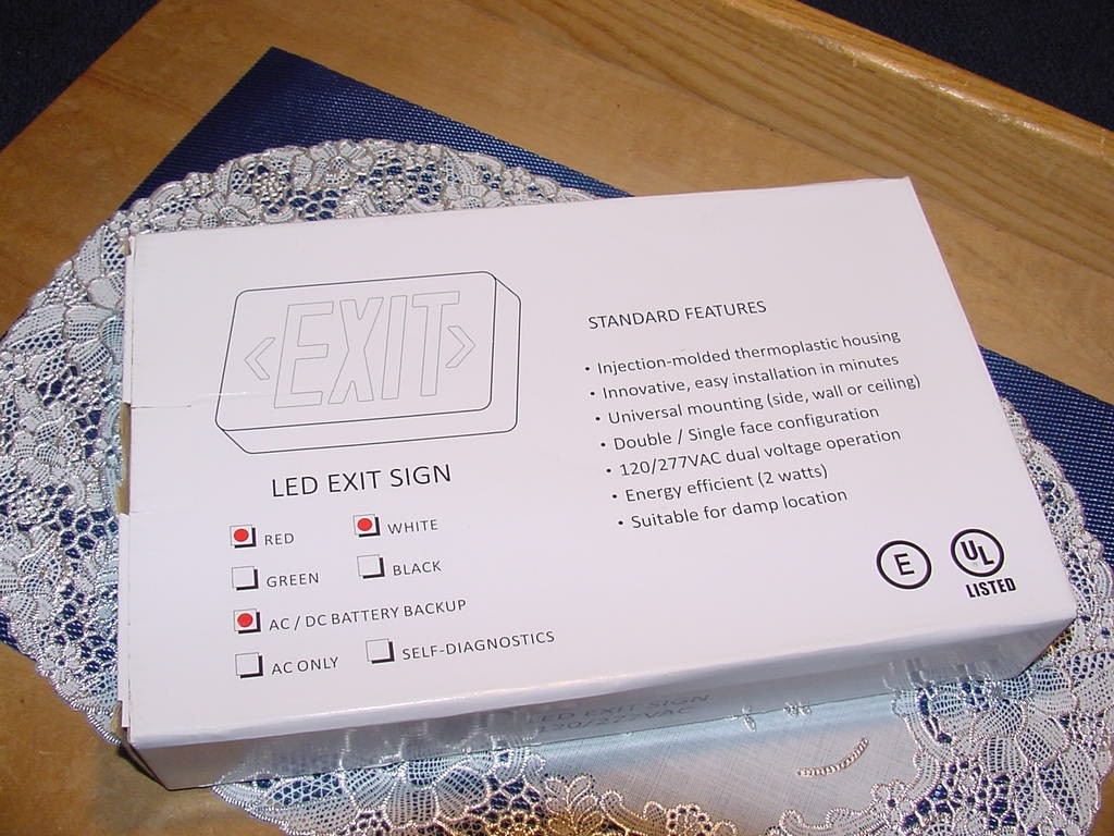 Evenlite TLXEMRUW Telesis TLX Series Thermoplastic LED Exit Sign, W/ Backup NEW