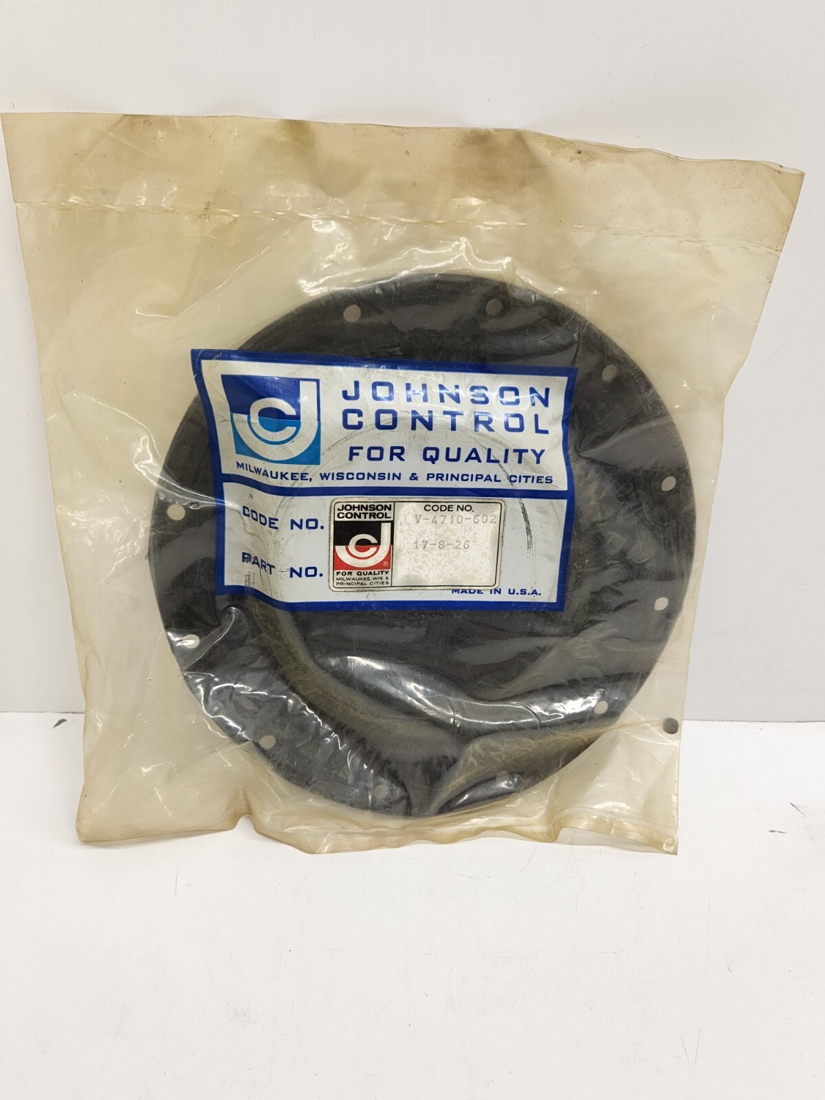 NEW OLD STOCK! JOHNSON CONTROLS DIAPHRAGM V-4710-602