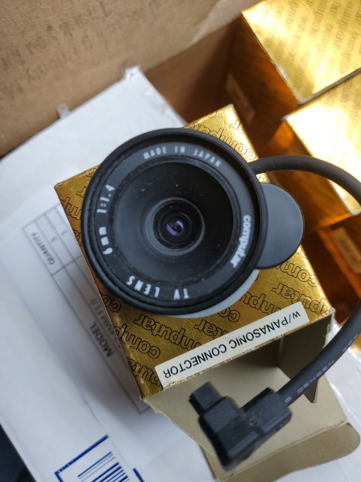 COMPUTAR HG0614FCS-3 TV LENS 6MM, F1.4 W/ 9CM CABLE CONNECTOR