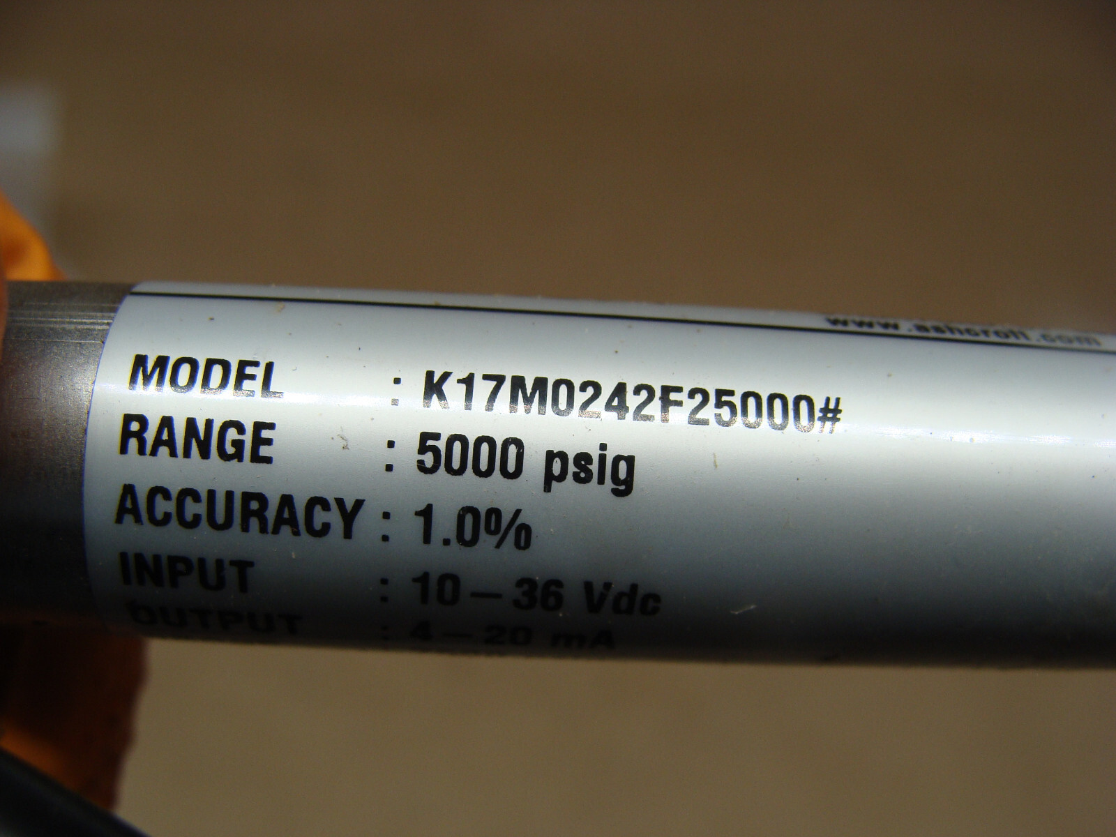 ASHCROFT K17M0242F25000 PRESSURE TRANSDUCER 1/4″MPT 10-36VDC 5000PSI 4-20mA