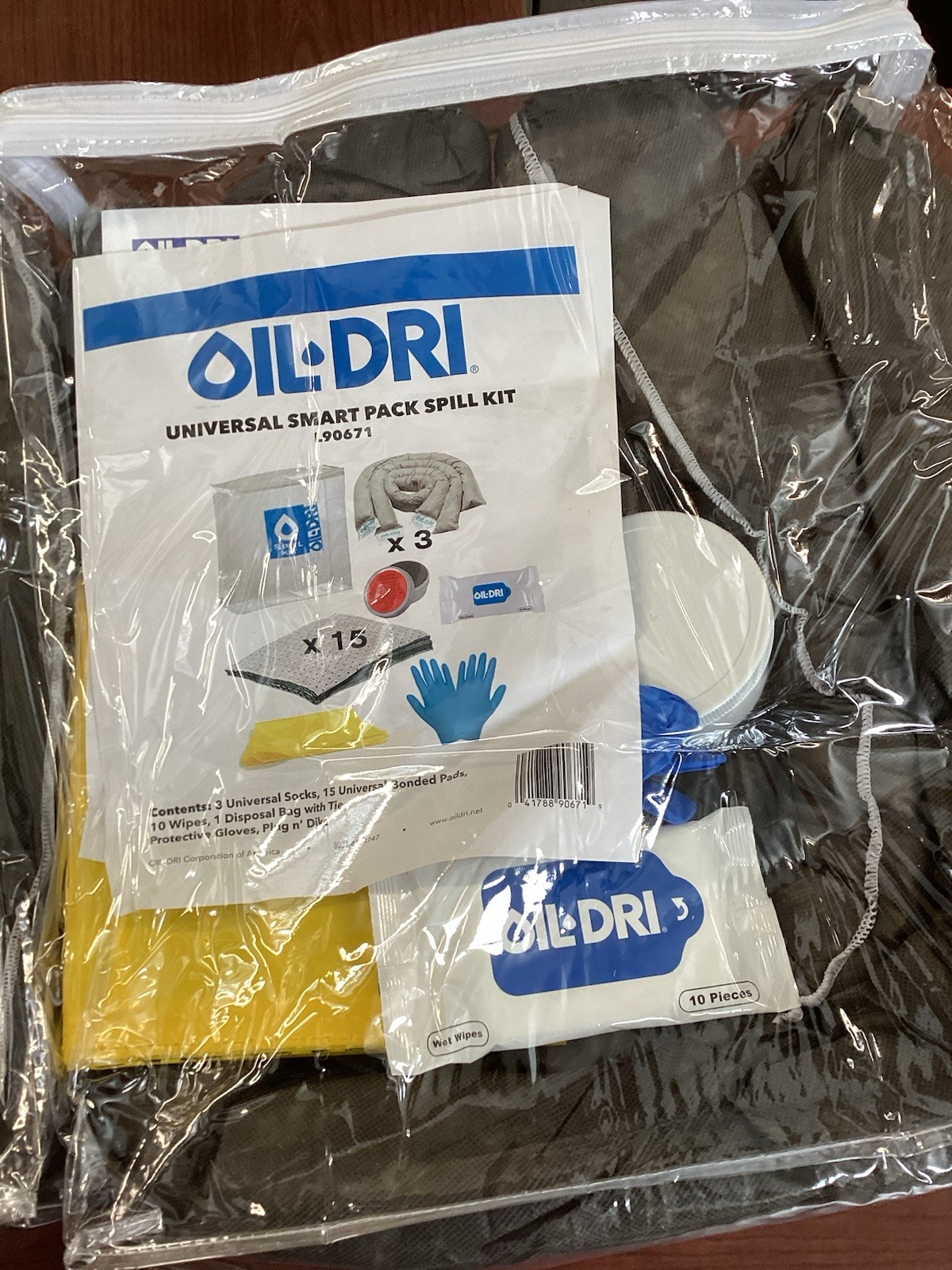 NEW 2PK Oil-Dri L90671 Spill Kit 7 Gal Volume Absorbed Per Kit Clear Bag C13