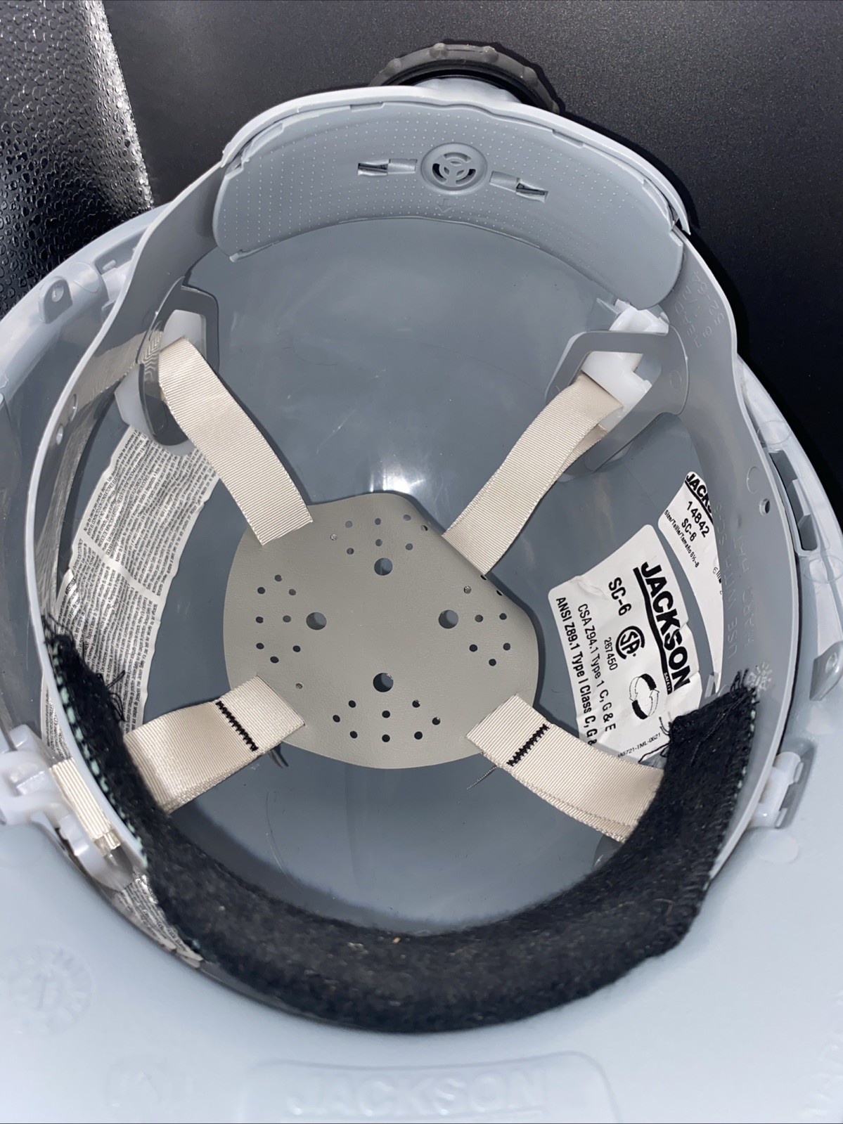 Jackson Safety 14842 Gray Hard Hat Class E 4-Point Suspension OSHA