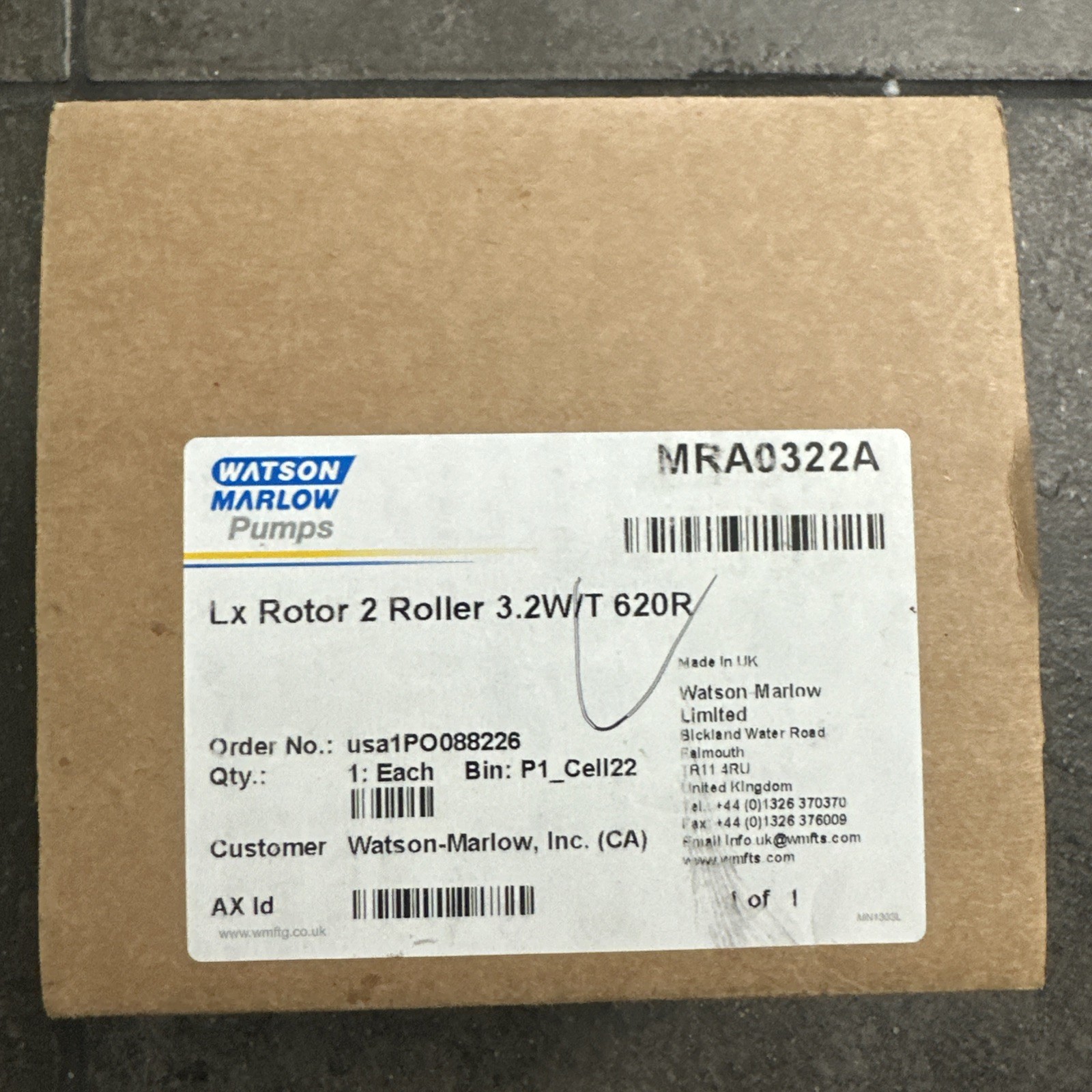Watson Marlow Pumps MRA0422A Lx Rotor 2 Roller 3.2W/T 620R