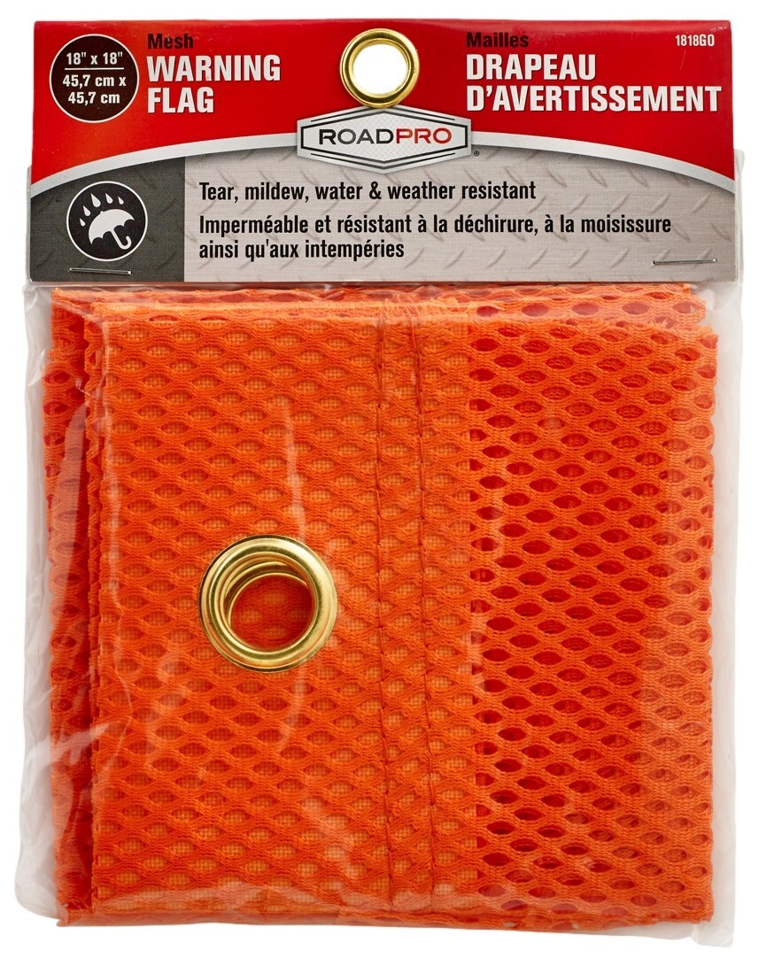4 Lot RoadPro 1818GO Safety Warning Mesh Flags with Grommets 18″x 18″ – Orange