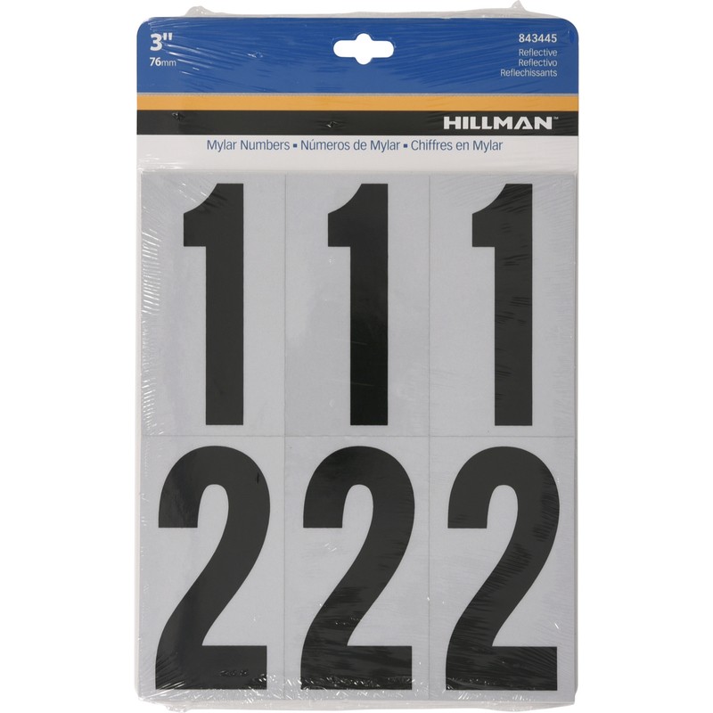 Hillman 843445 Black Mylar Self-Adhesive 0 to 9 Number Set 3 H in. (Pack of 6)