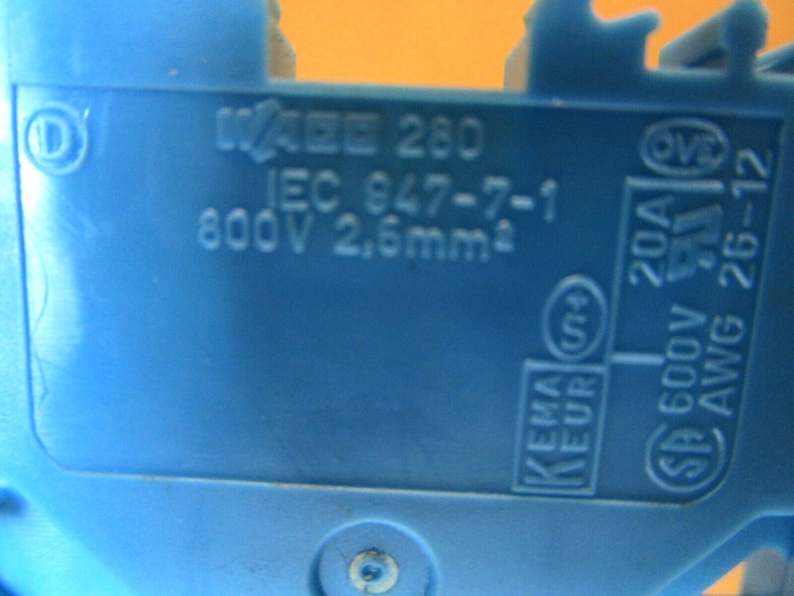 WAGO 249 WAGO 280 Blue x 24 Pcs WAGO 280 Gray x 5 Pcs w/ Rail 947-7-1 47075LR