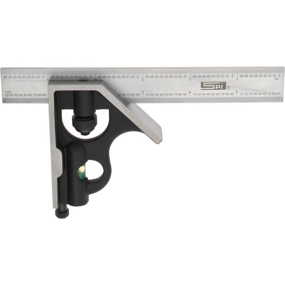 SPI 2 Piece, 6″ Combination Square Set 1/100, 1/32, 1/50 & 1/64″ (16R) Gradua…