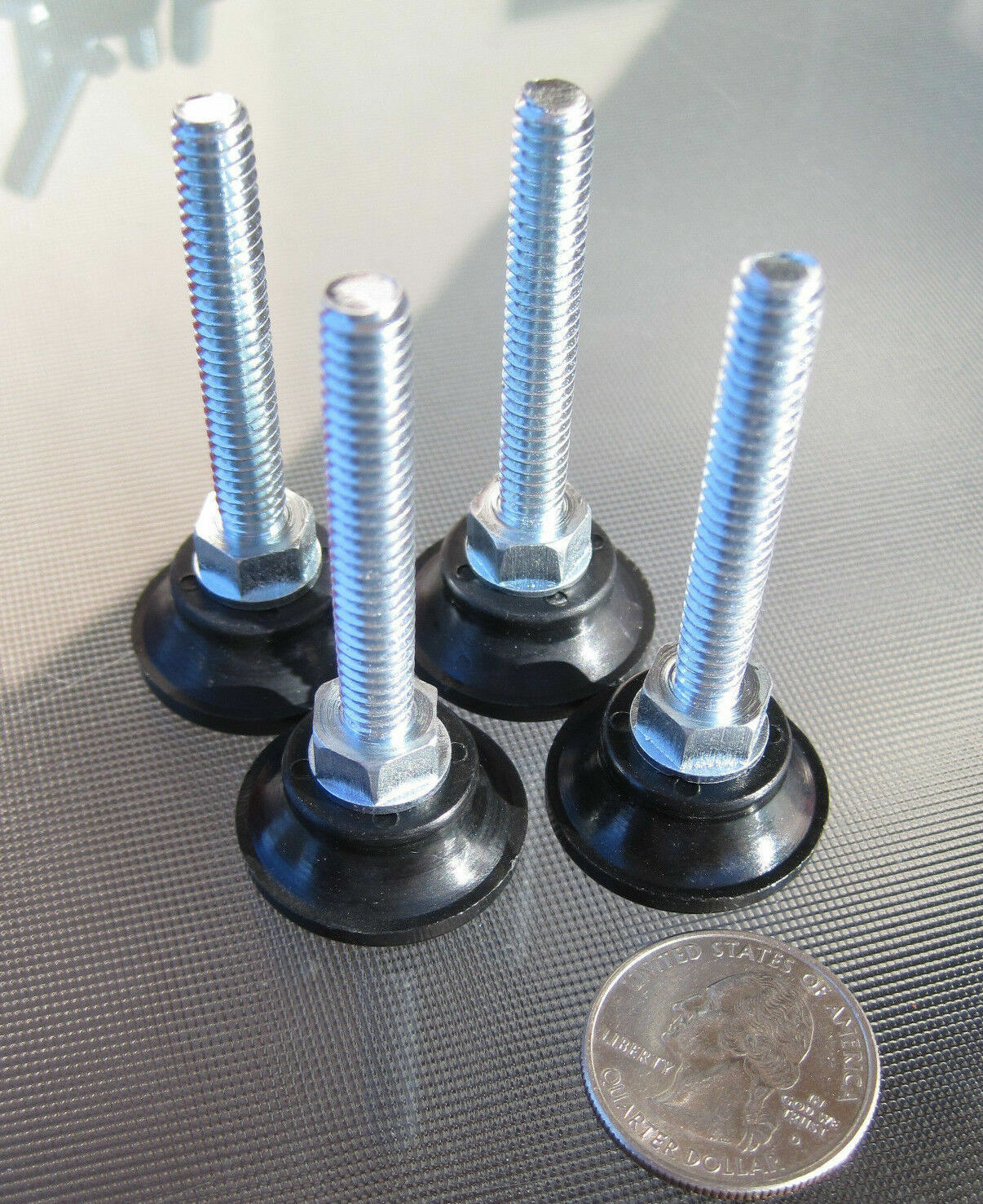 4 Pack – Adjustable Leveling Foot Threaded Feet, 1.625″ x 1/4-20 Stud Appliance