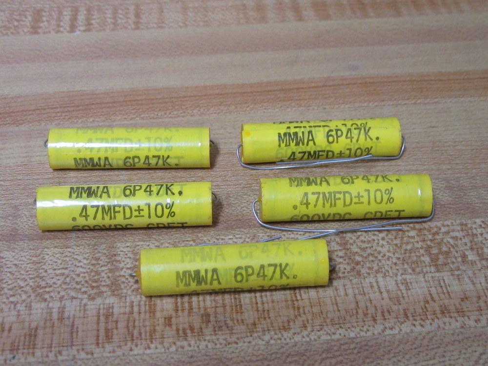 Cornell Dubilier MMWA-6P47K Capacitor .47MFD 600DC Yellow (Pack of 5)