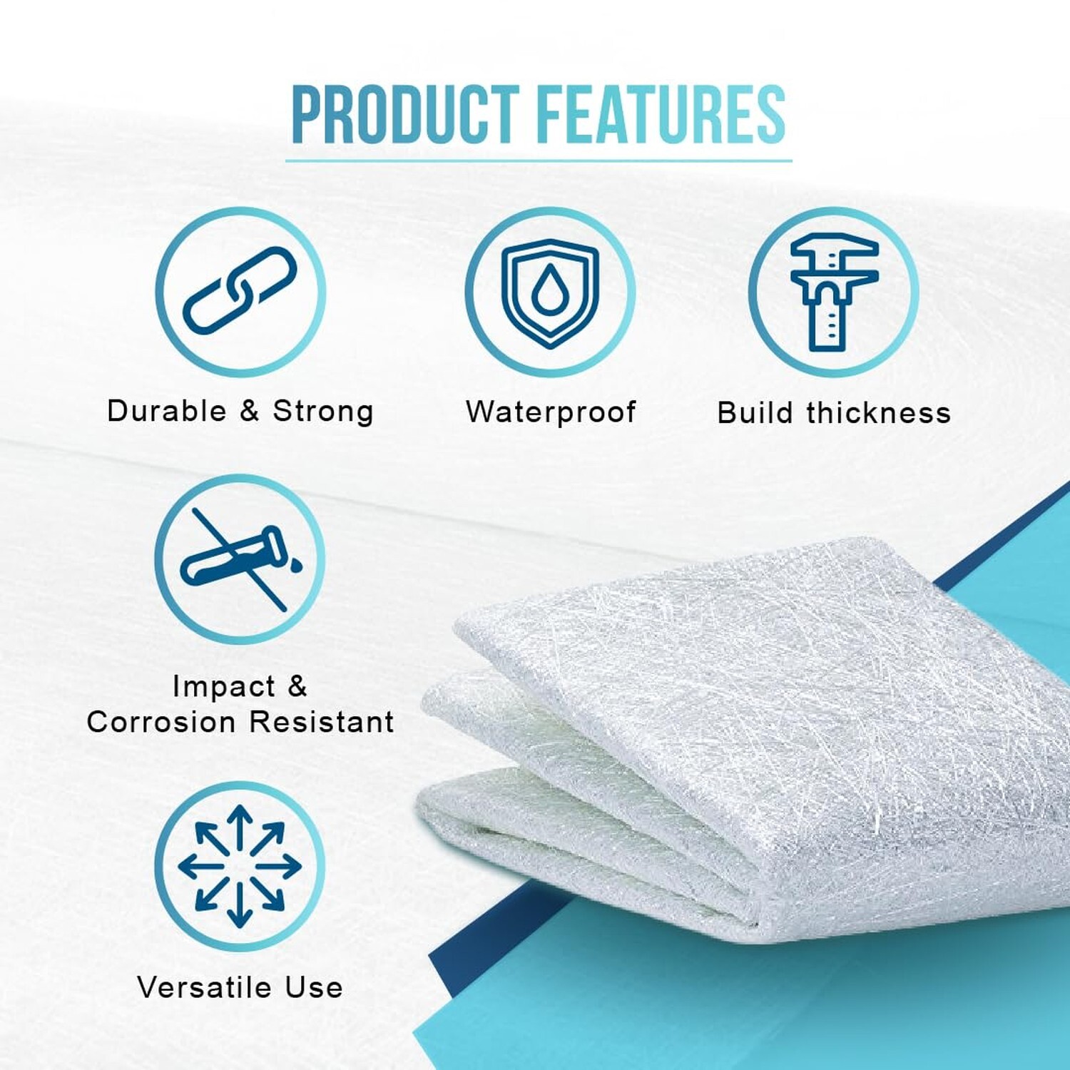Fiberglass Chopped Strand Mat-1.5oz-50″ Wide-15 Feet Long (5 Yards) Waterproo…