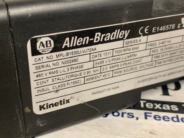 Allen Bradley Servo Motor – MPL-B1530U-VJ72AA w/Warranty