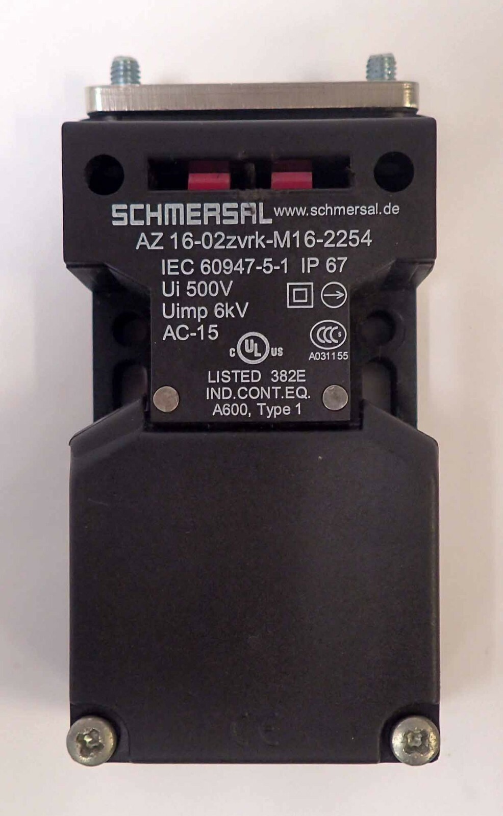 SCHMERSAL AZ 16-02ZVRK-M16-2254 SAFETY SWITCH WITH SEPARATE ACTUATOR – TESTED
