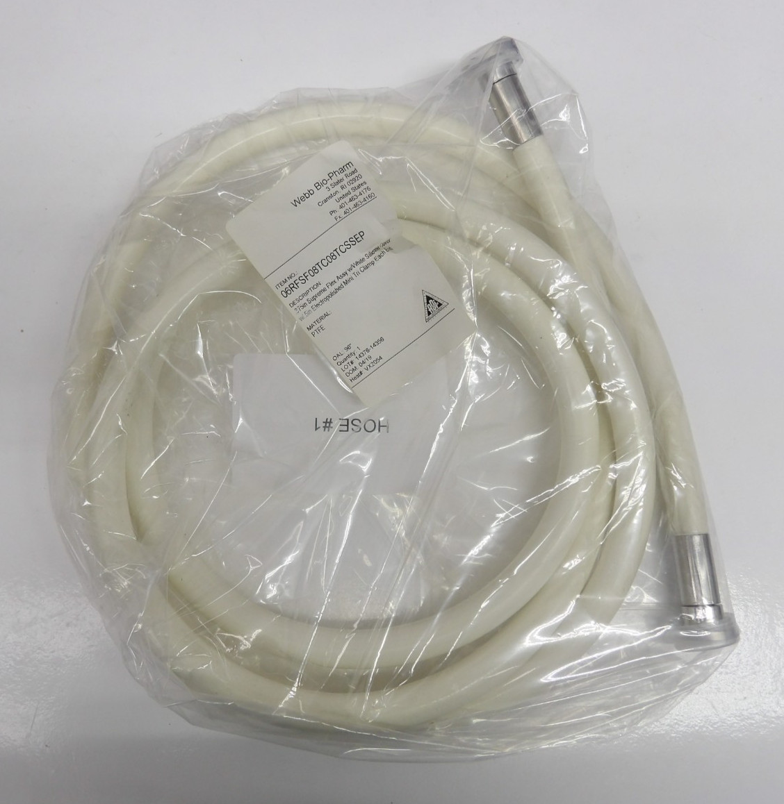 3/8” Supreme Flex Assy with Silicone Cover and 1/2″ Mini Tri Clamps, OAL: 96″