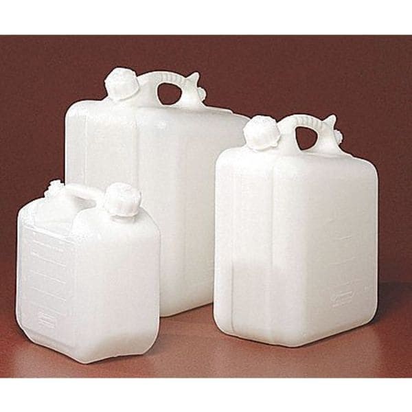 Jerrican, 5 L Capacity – Ml, 1.25 Gal Capacity – Oz, Screw On Closure, Hdpe,