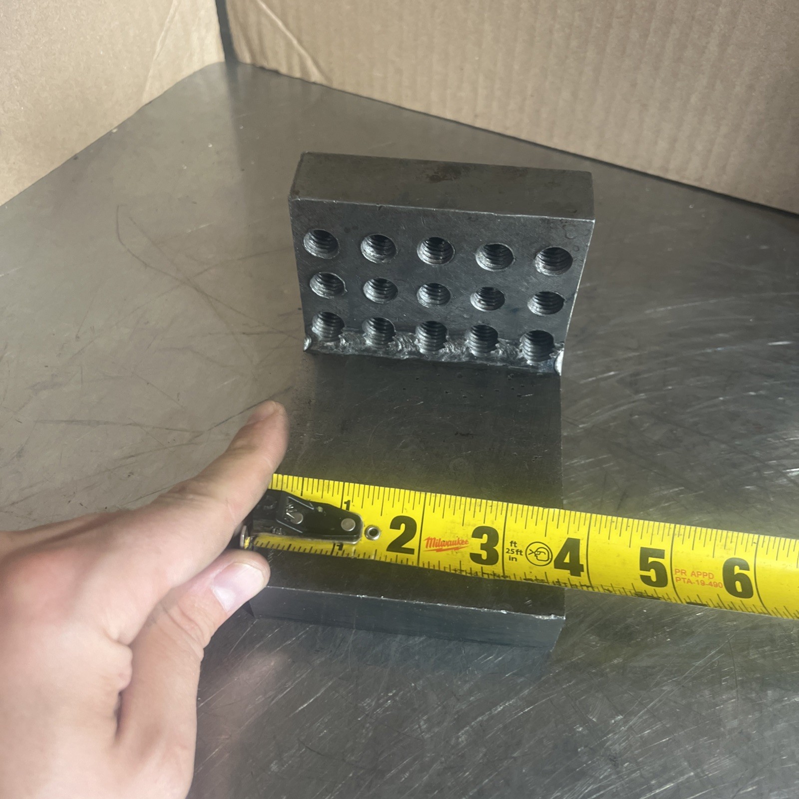 Machinist Tool, Angle Plate With Threaded Holes, Steel, Used Surplus