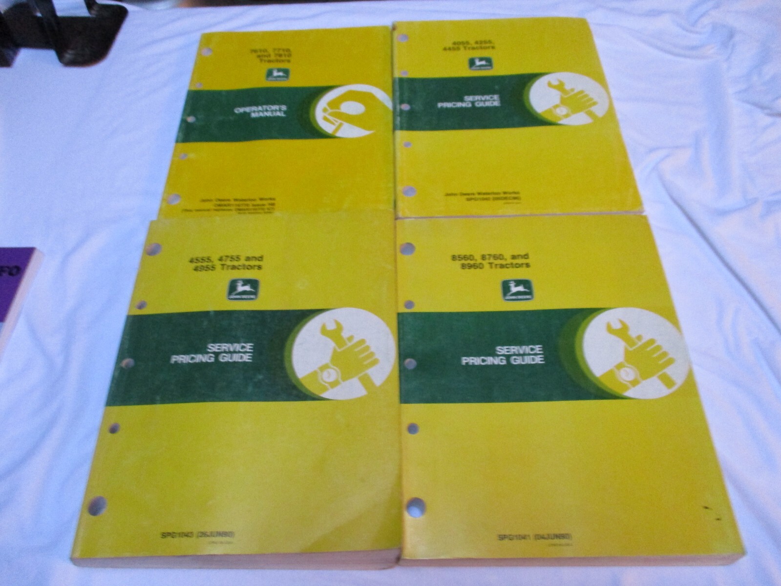 John Deere – 4 Book Lot – Operator’s Manual + Service Pricing Guides – tractors