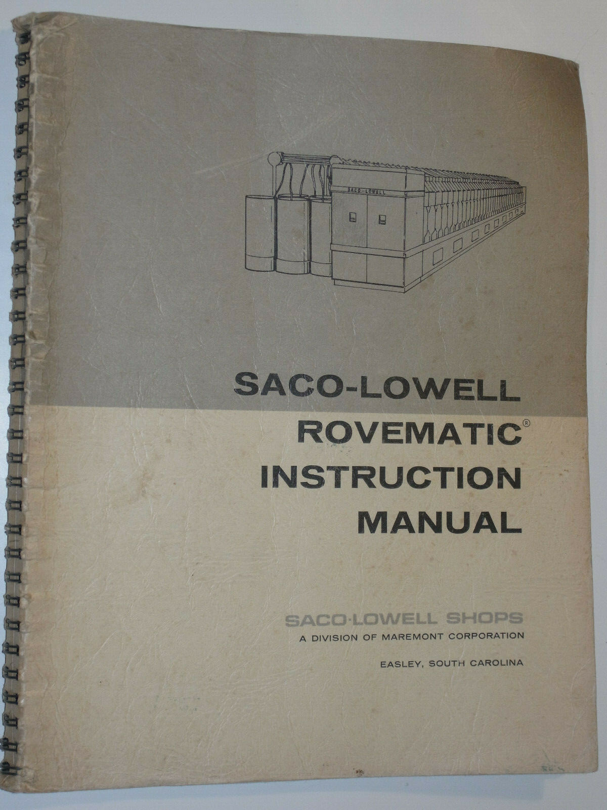 SACO-LOWELL ROVEMATIC INSTRUCTION MANUAL! 1at EDITION! 1964! PICTURES! OPERATION
