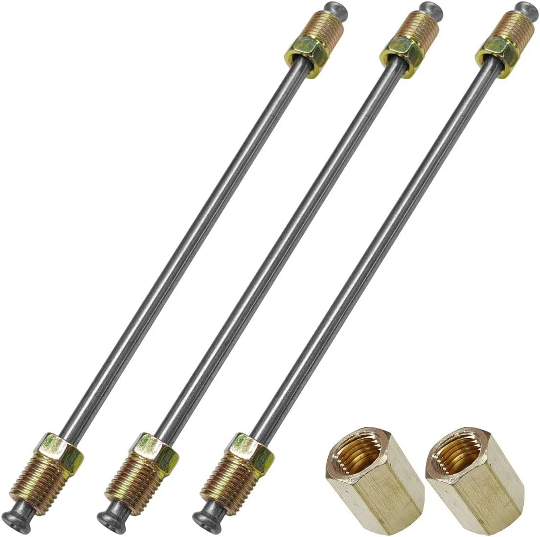 3PCS 3/16″ Brake Line Kit with Fittings, Flexible 6″ Long Stainless Steel Brake