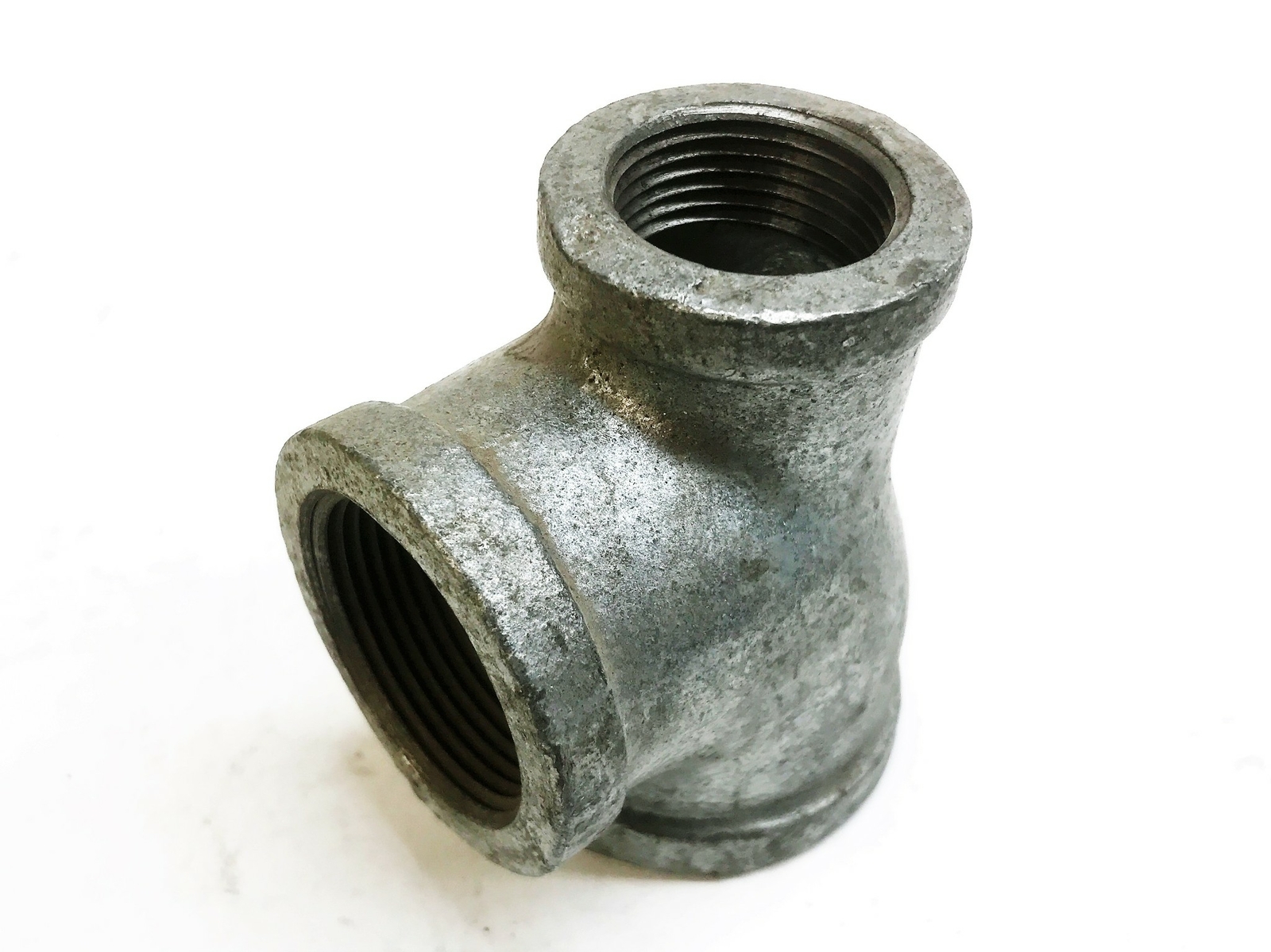 Galvanized Malleable Iron 1-1/2″ Female x 1-1/4″ Female x 1″ Female Tee NOS