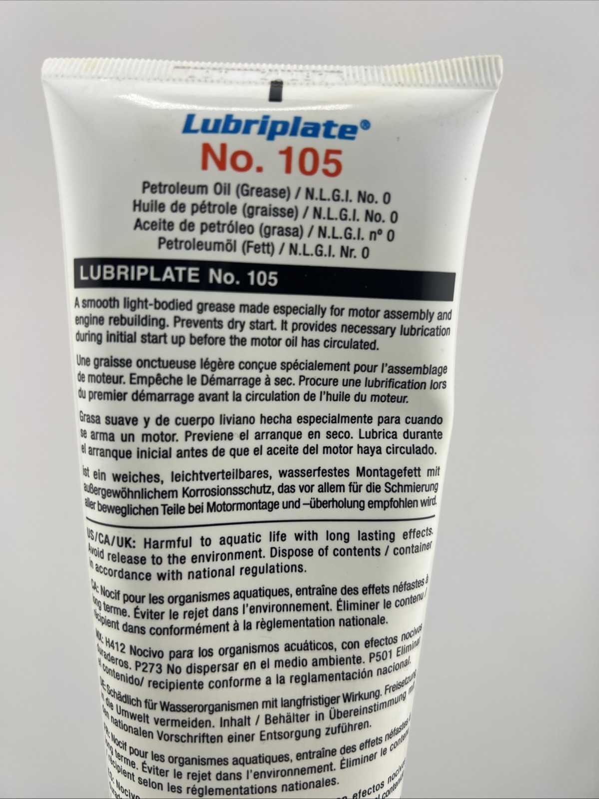 L0034-094 No. 105 Motor Assembly Grease 10 oz Tube Lubricant Industrial