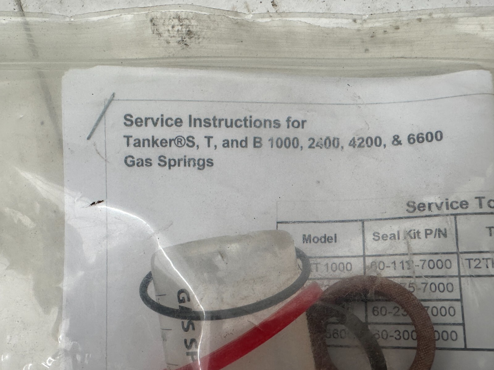 Hyson Metal Forming Solutions 60-112-7000 Seal Kit for TNKS1000 Gas Spring