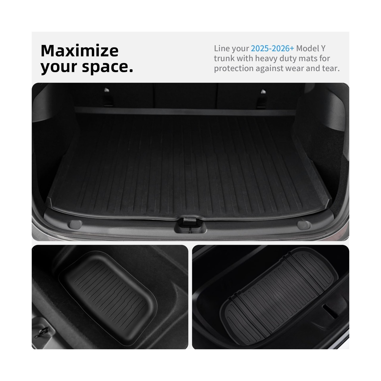 All Weather Cargo Liners for New 2025 2026 Tesla Model Y Juniper Trunk Mat wi…