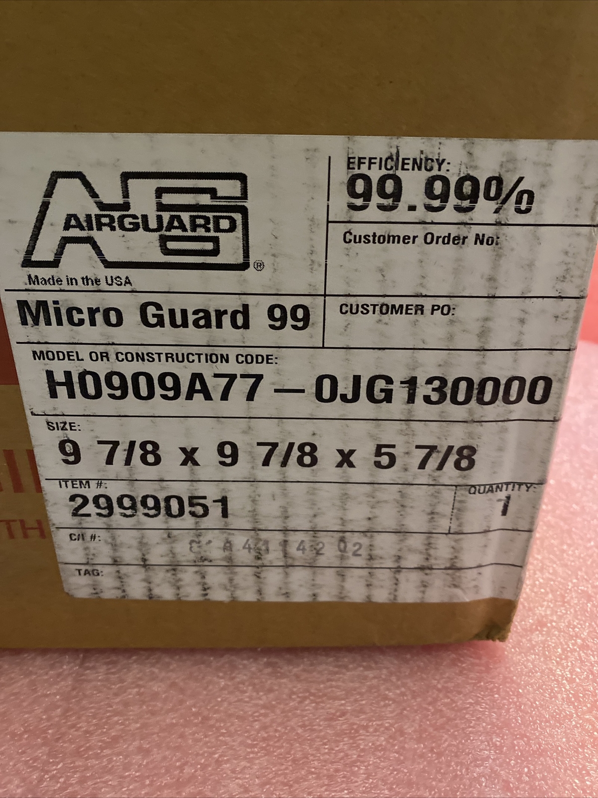 Airguard Micro Guard 99 H0909A77-OJG130000