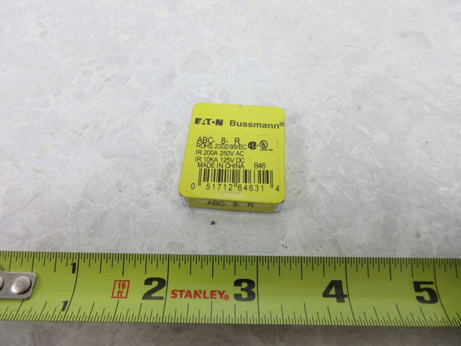 BOX OF 5 BUSSMANN ABC-8-R FUSE, IA0338