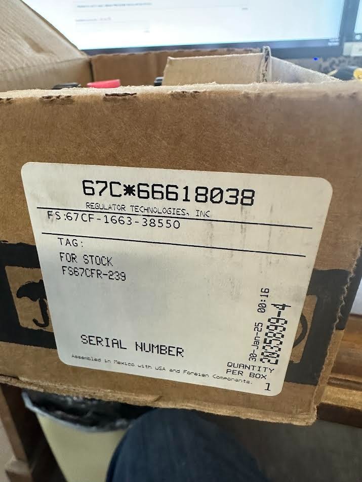 FISHER FS-67CF-1663-38550 PRESSURE REGULATOR STOCK