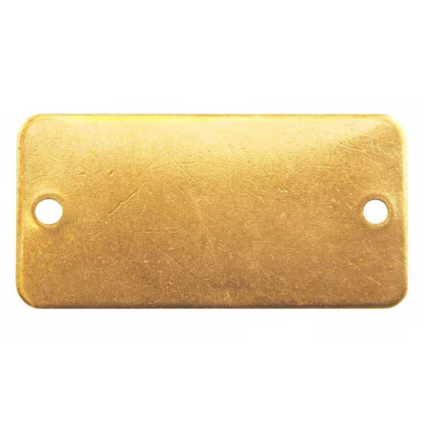 Manufacturer Varies Blank Tag, Brass, 1 in H x 3 in W, Yellow, Rectangle, 100 PK