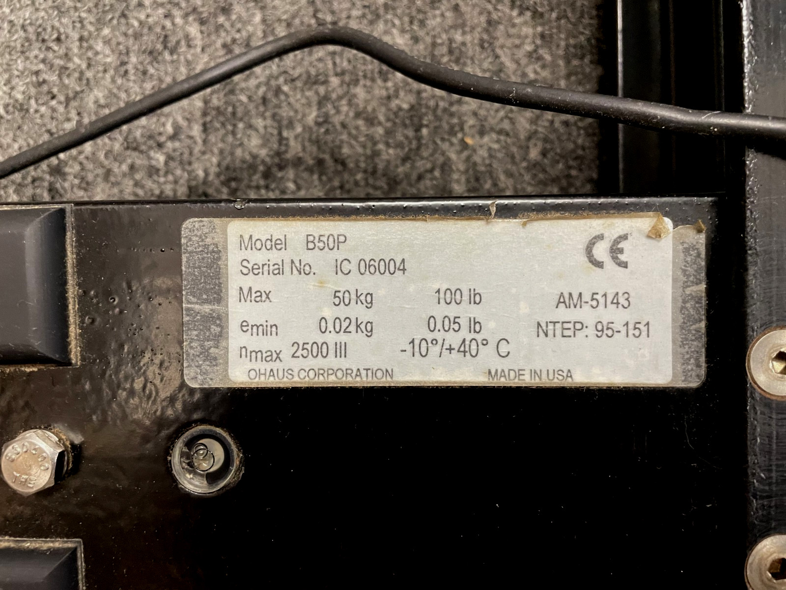 Ohaus B50P Floor Scale