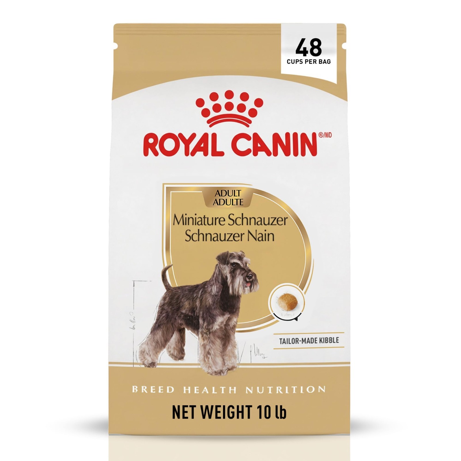 Royal Canin Breed Health Nutrition Miniature Schnauzer Adult Dry Dog Food, 10 lb