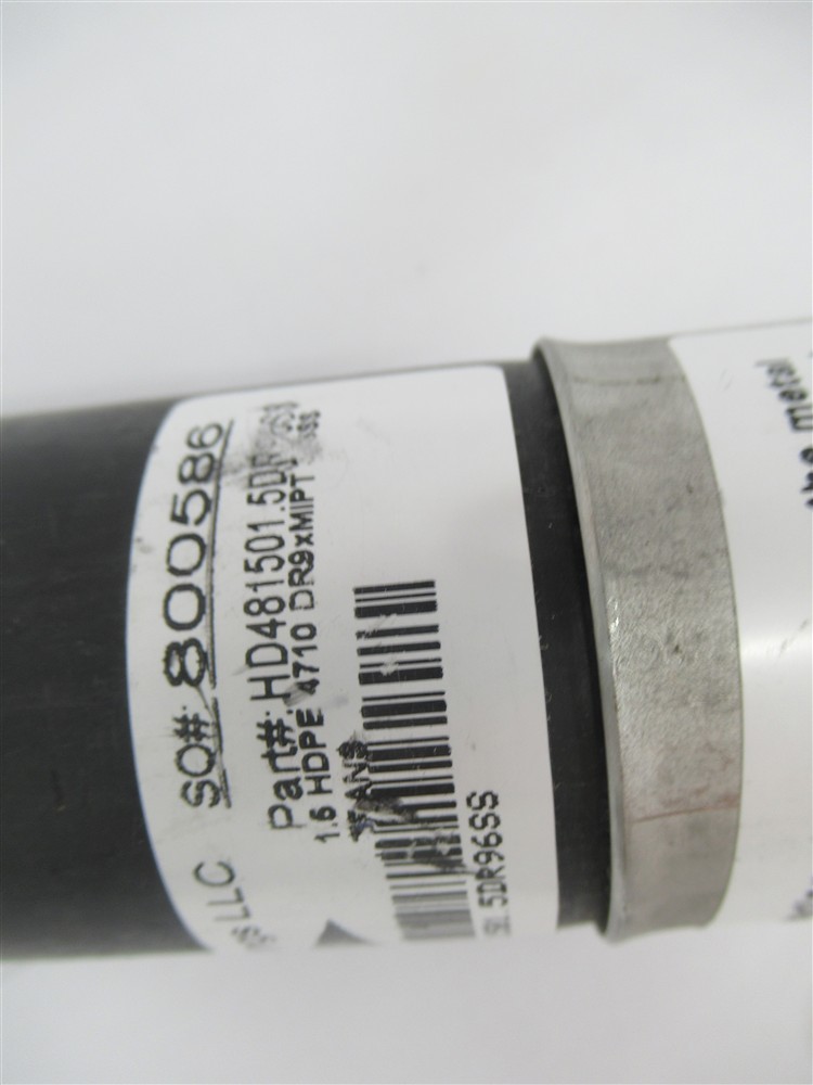 Harco HD481501.5DR96SS, 1.5″ HDPE 4710 DR9 x MIPT Fitting