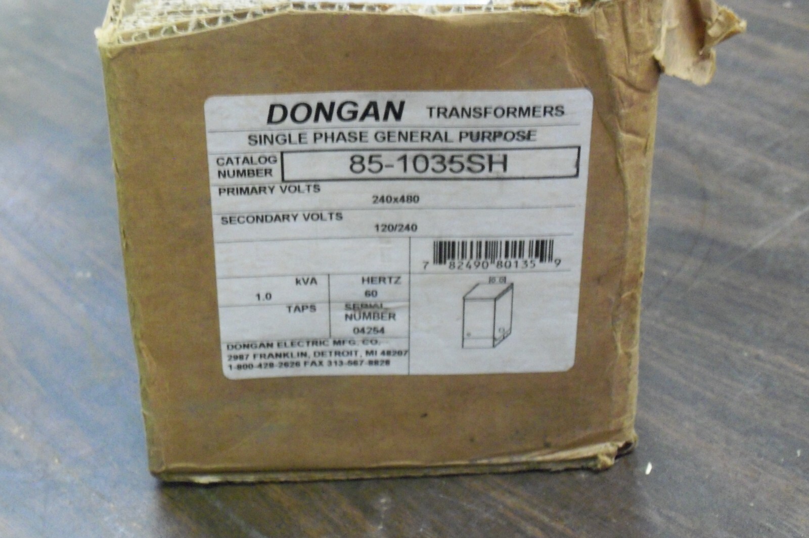 Dongan 85-1035SH P04254 Single Phase General Purpose Transformer