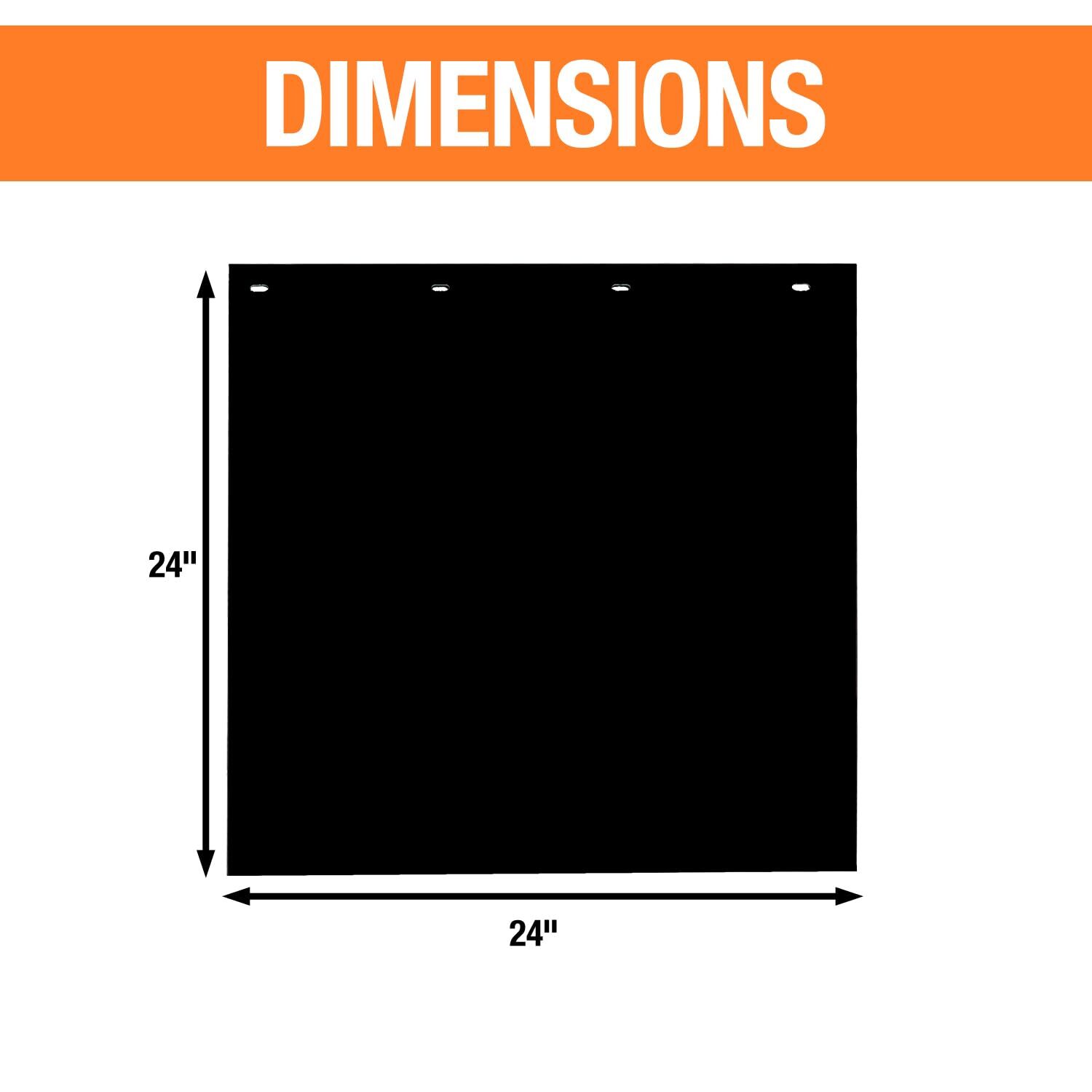 Buyers Products 2 Pack Super Durable Black Polymer Mudflaps 24×24 Inch