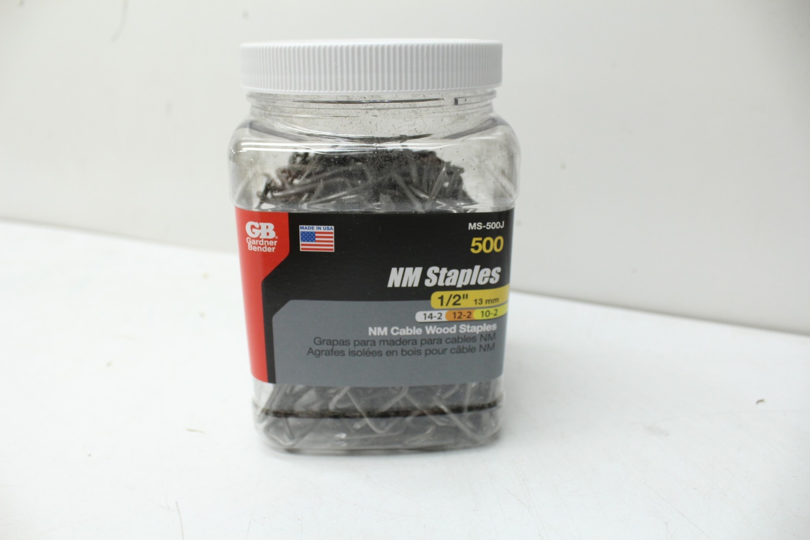 GB NS-500J NM Cable Wood Staples 1/2″ (3 Jars of 500)