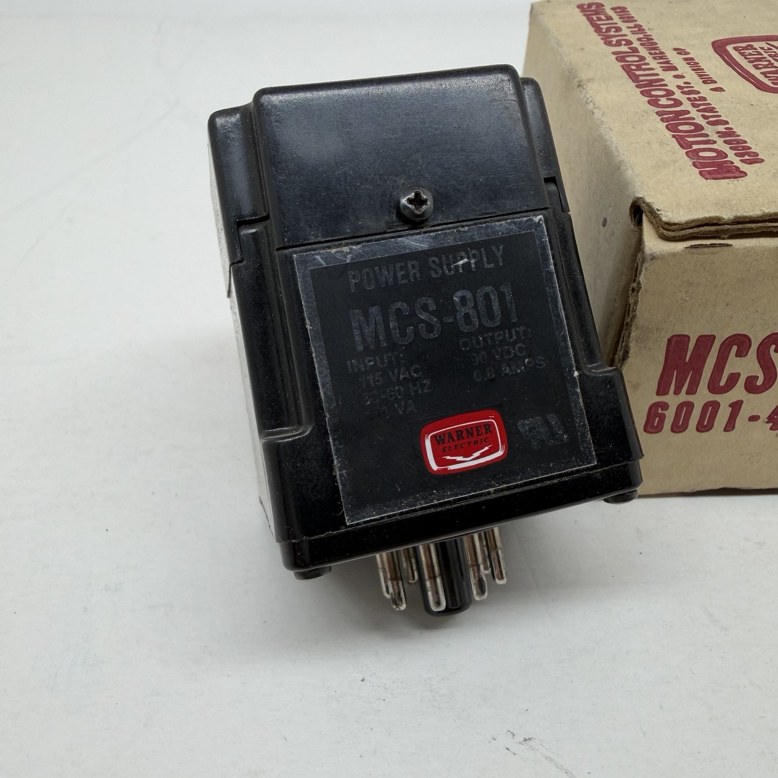 NIB WARNER ELECTRIC .8A 90V OUTPUT POWER SUPPLY MCS-801 NOS 6001-448-004