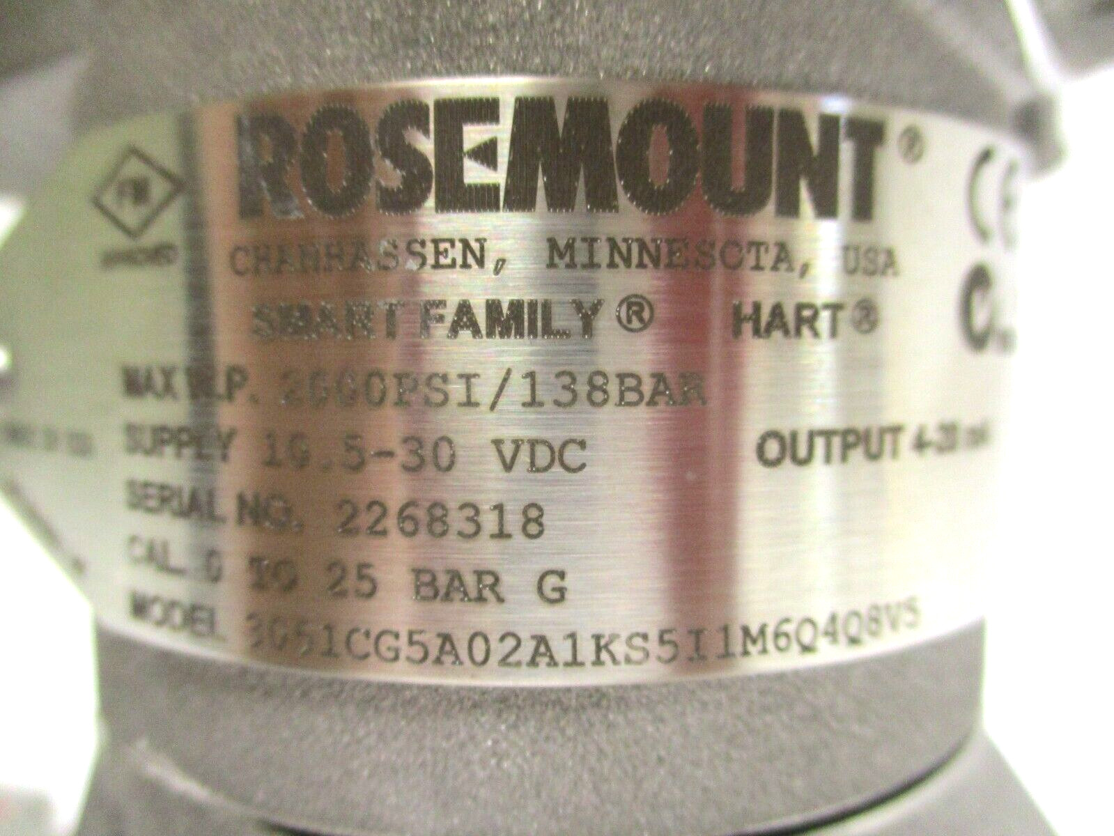 ROSEMOUNT, HART, SST GAUGE PRESSURE TRANSMITTER, 3051CG5A021KS5I1M6Q4Q8V5