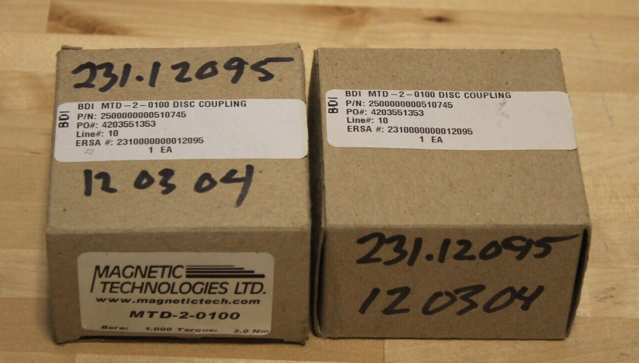 Magnetic Technologies MTD-2-0100 Disk Coupling 1″ Bore ( 1 Pair)