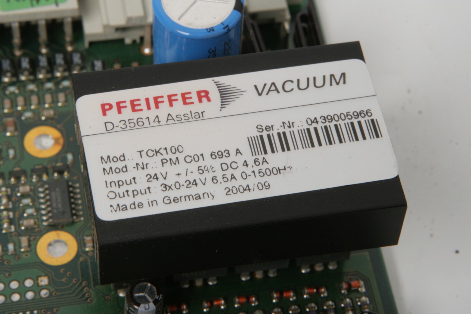Thermo Pfeiffer Thermostar GSD 301 T3 TCK100 / Vacuum Controller PCB PMC01693A
