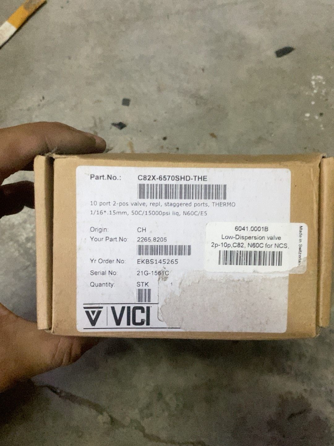 VICI C82X-6570SHD-THE PN: 6041.0001B Low- Dispersion valve 10-way valve