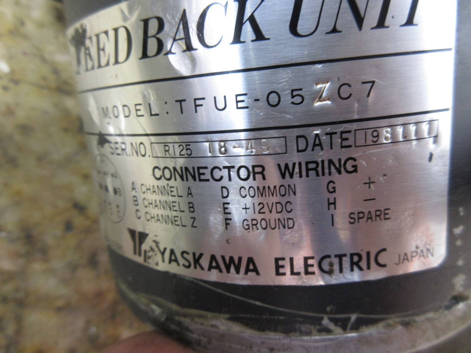 YASKAWA CUP MOTOR UGCMEM-04-MC55 157637-1 W/ TFUE-05ZC7 120 DAY WARRANTY