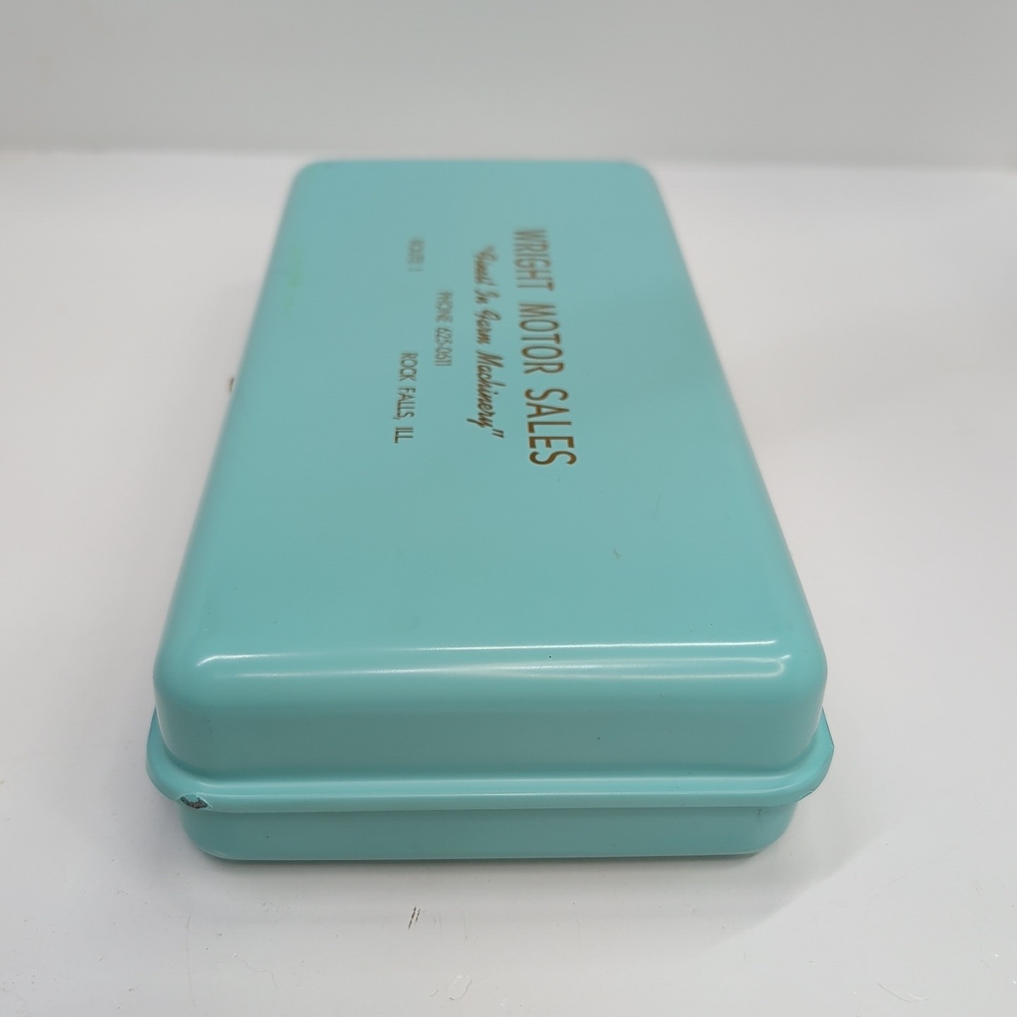 Vintage Metal Cash Lock Box Wright Motor Sales Rock Falls Illinois No Key Farm