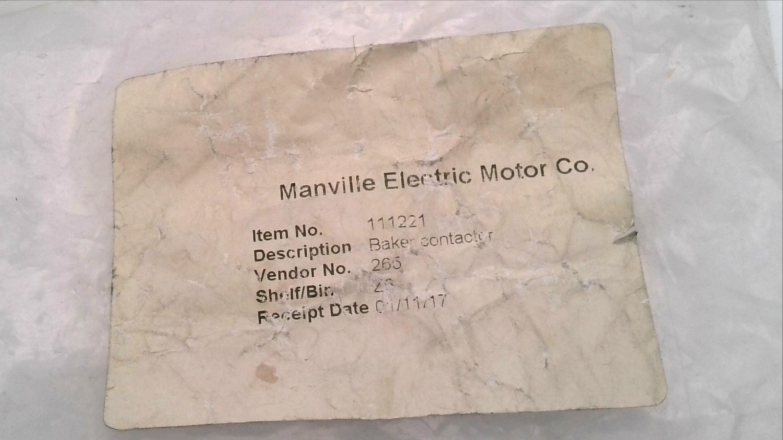 BAKER 111221 ELECTRICAL COMPONENT