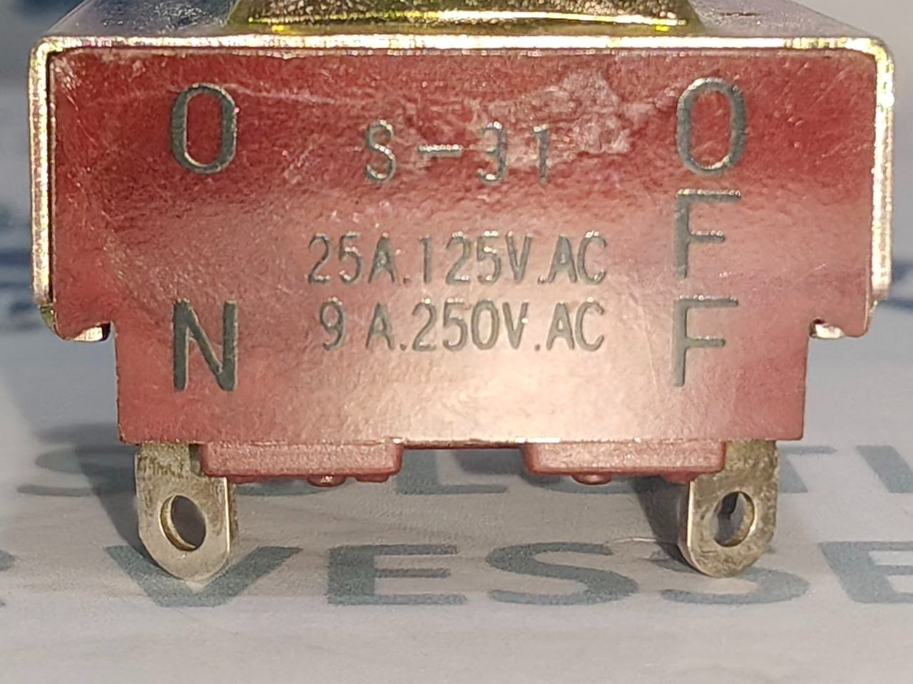 Nikkai S-31 Toggle Switch D-42821-1 25A 125V.AC 9A 250V.AC (Lot of 2 Pcs)