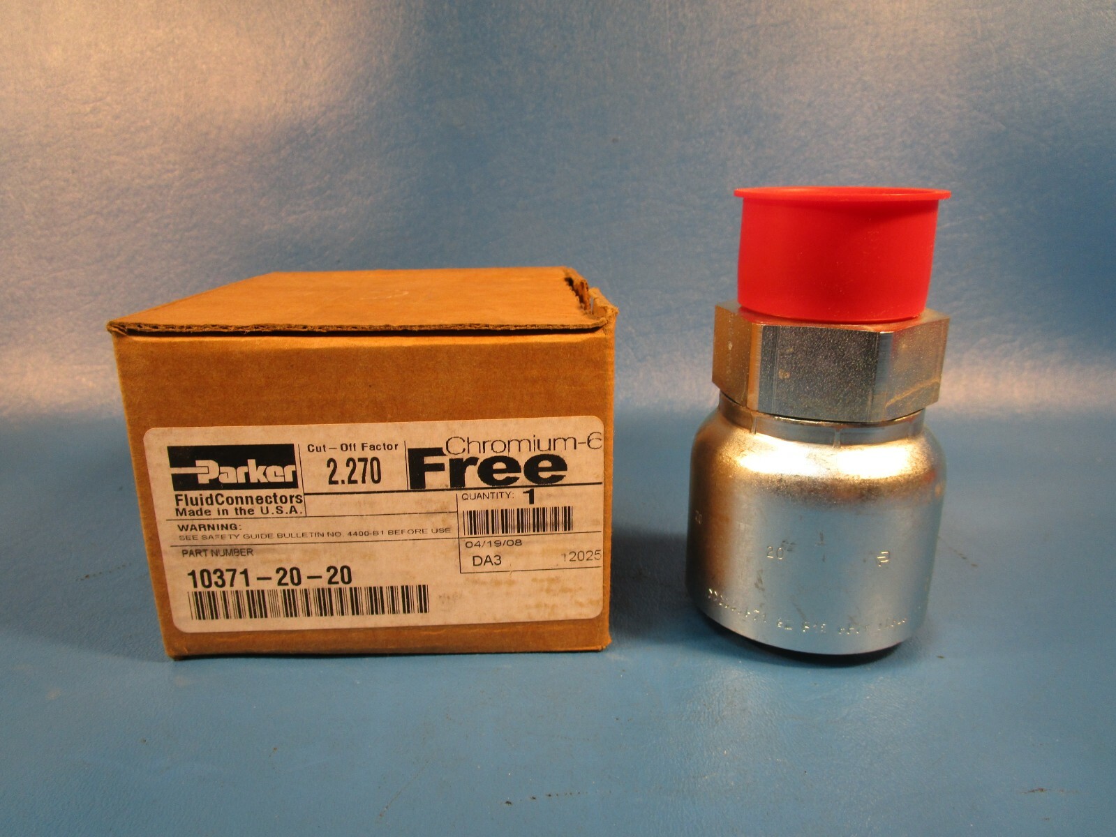 Parker 10371-20-20 Fitting Parkrimp Permanent Straight Male JIC 37 Deg. Rigid