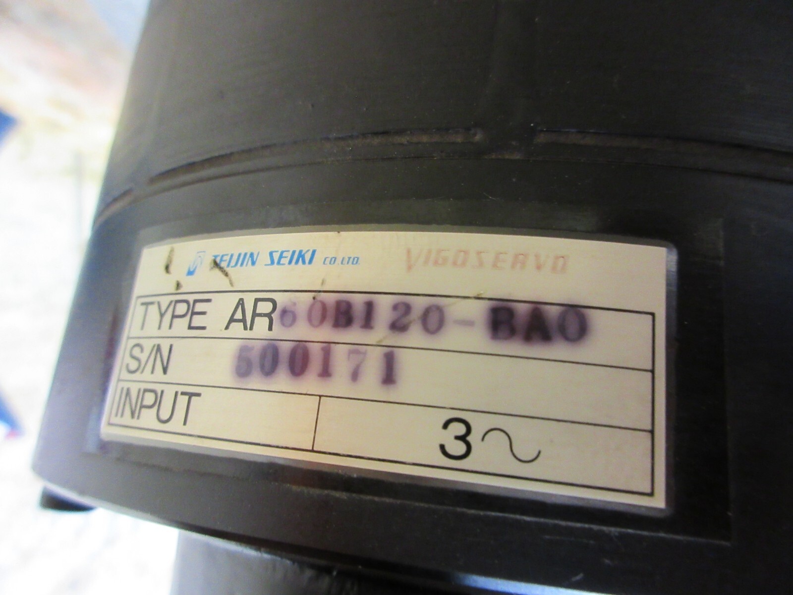 *SPECIAL PRICE* TEIJIN SEIKI VIGOSERVO MOTOR AR60B120-BA0 MITSUBISHI H-500 CNC