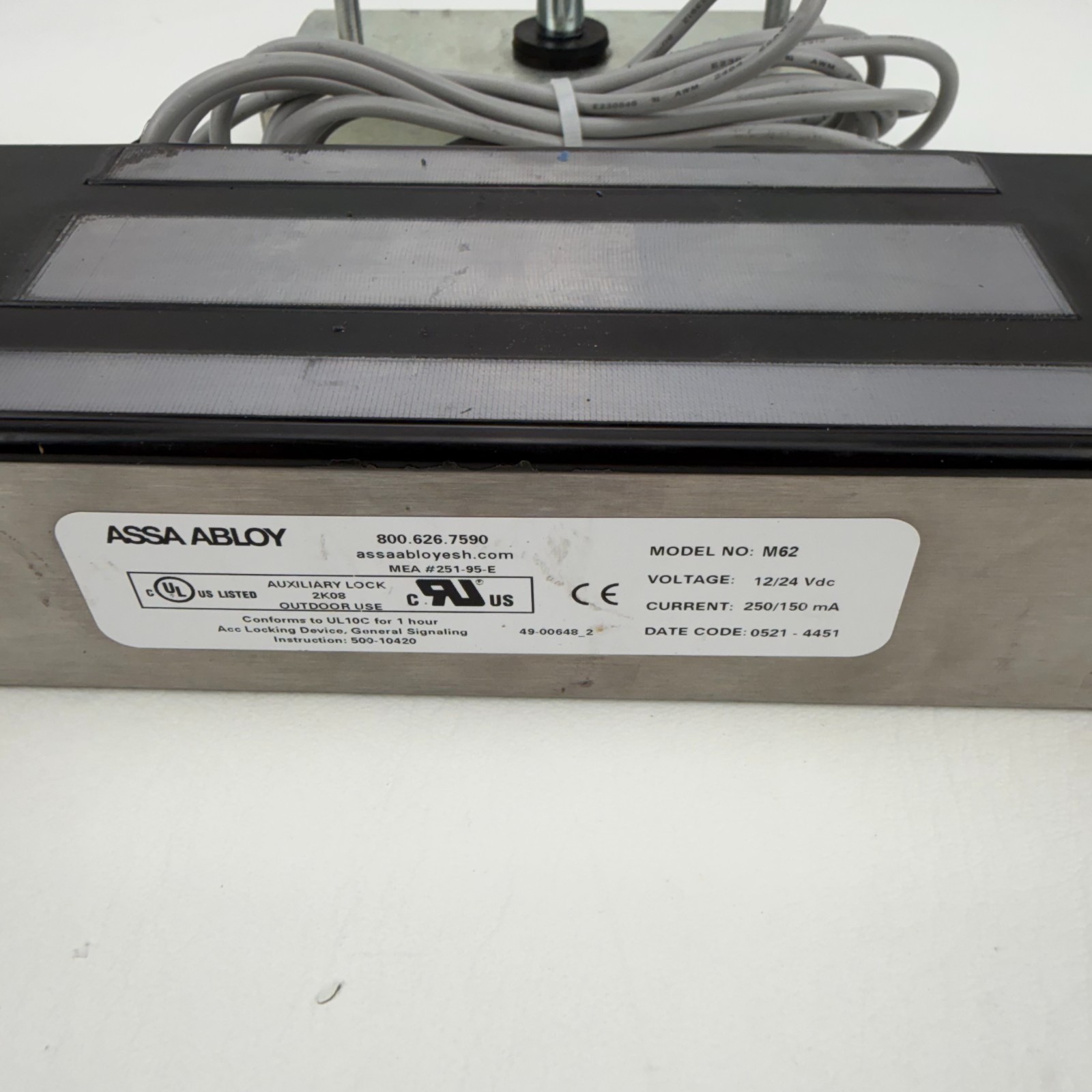Securitron M62 Magnalock ASSA ABLOY 1200lb Magnetic Door Security Lock 12/24VDC