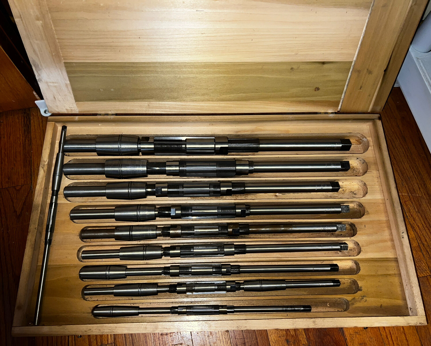 Machinist RARE Vintage Keystone Reamer & T. Co. Reamer Set K -B Wooden Case 10pc